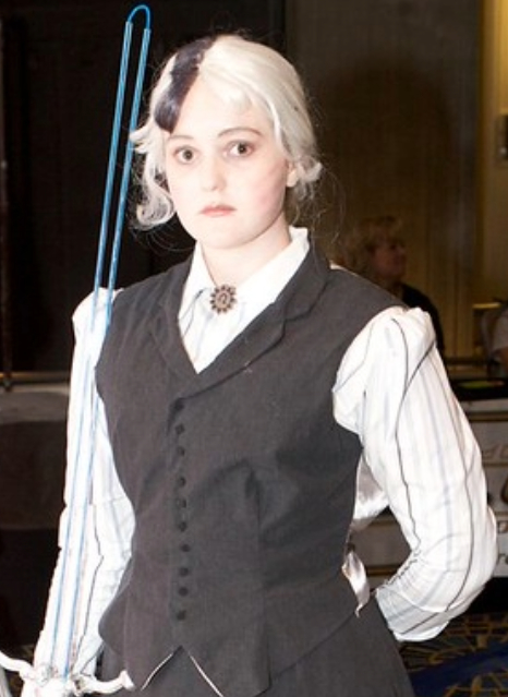 You can see Susan's (the character's) white hair with a black stripe.